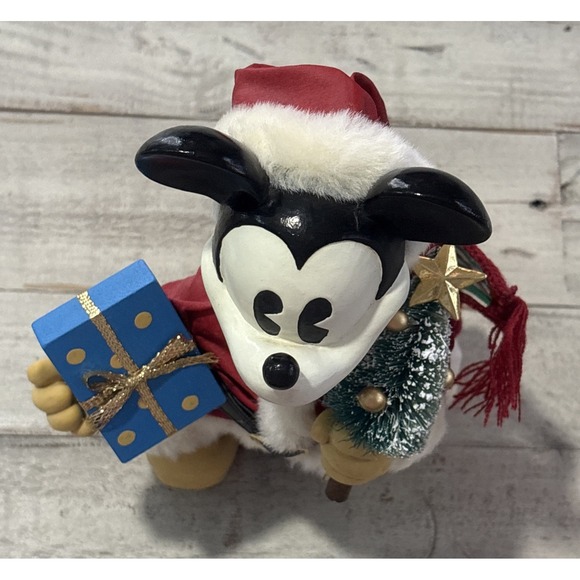 Mickey & Co‎ VTG Fabric Mache Figurines 8" Christmas Santa Mickey & Minnie Mouse - Picture 9 of 16